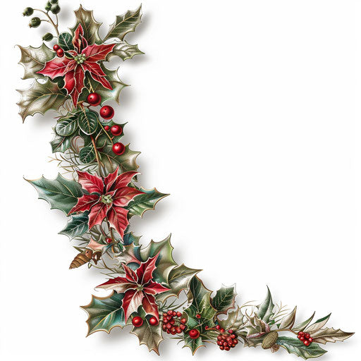 Realistic Christmas border clipart on flat white background