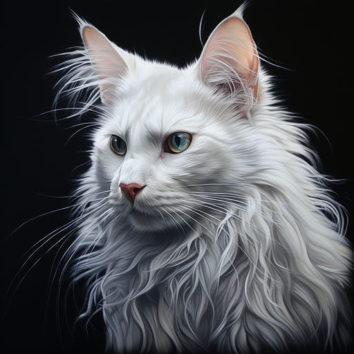White cat drawing