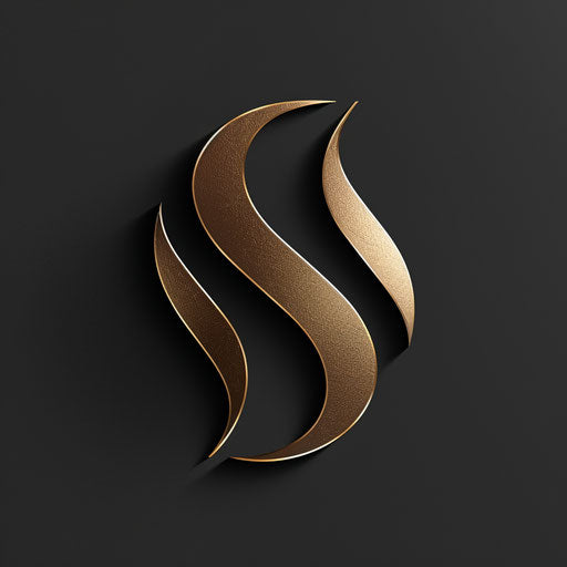 Luxurious brand logo with metallic gold on black background