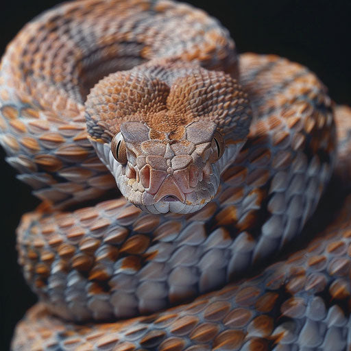 Copperhead snake blending into its surroundings