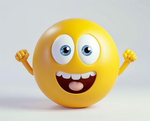 Yellow round emoji with big eyes and open mouth