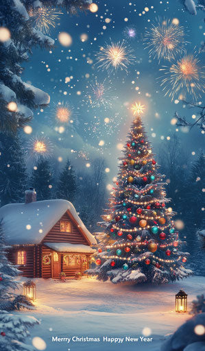 Print-Ready Merry Christmas And Happy New Year Caricature Clipart in PDF Format