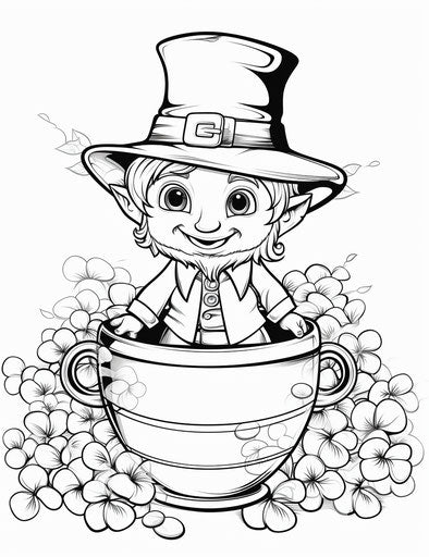 Elf in pot with money, silver and black coloring