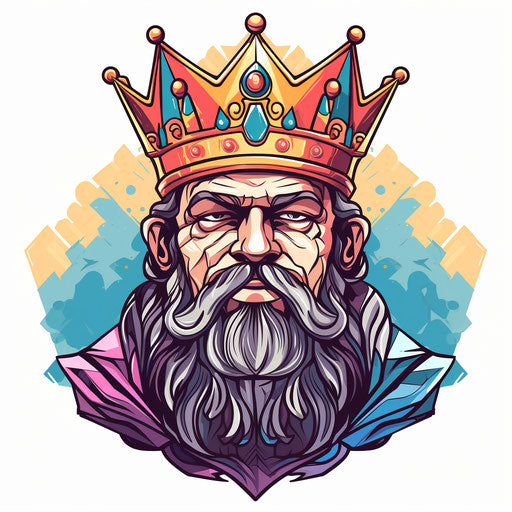 King in the style of Pastel Colors Art, on white background
