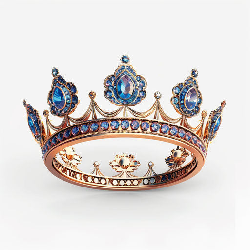 Queen crown clipart in photo realistic style on flat white background