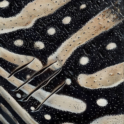 Contrast of stripes and spots on a zebra shark's skin
