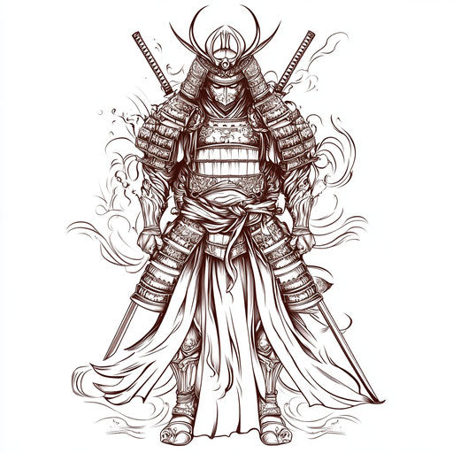 Japanese samurai with intricate armor