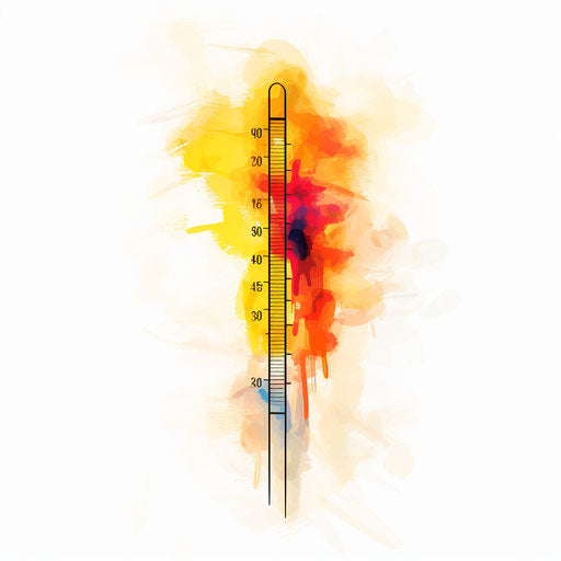 Impressionistic thermometer clipart on white background