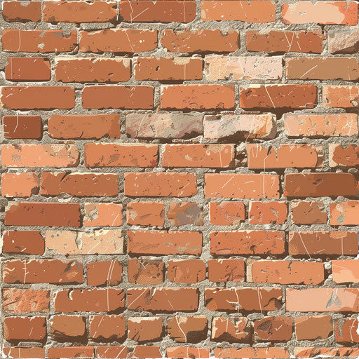Illustration of brick wall with random flat background and delicate lines