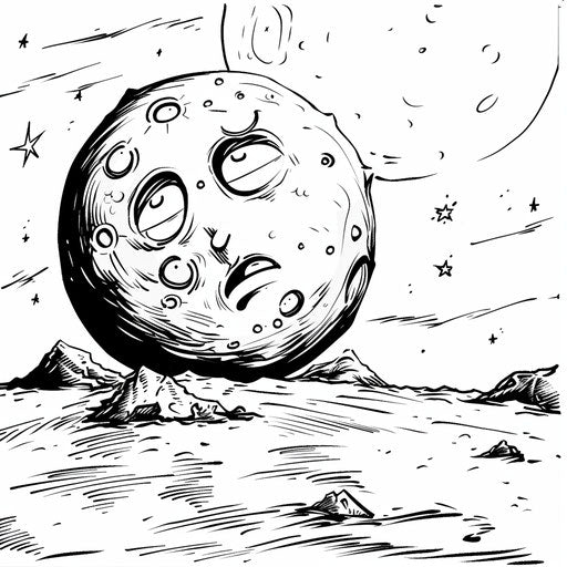 Comical moon in funny scenarios