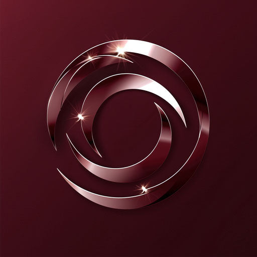 Photo realistic logo clipart on flat, rich burgundy background