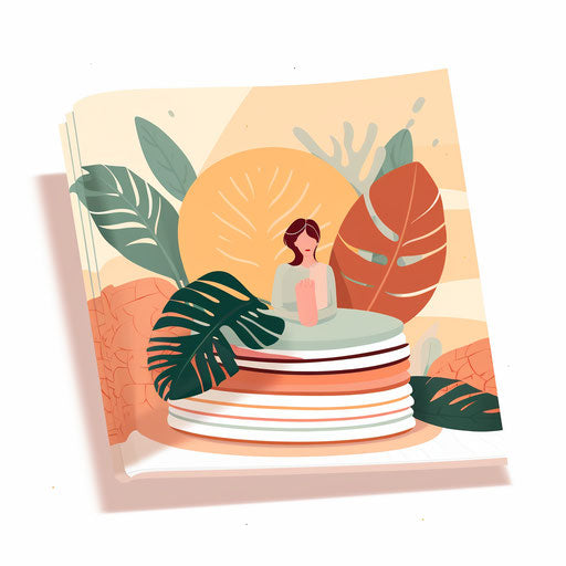 Minimalist magazine illustration, on a white background