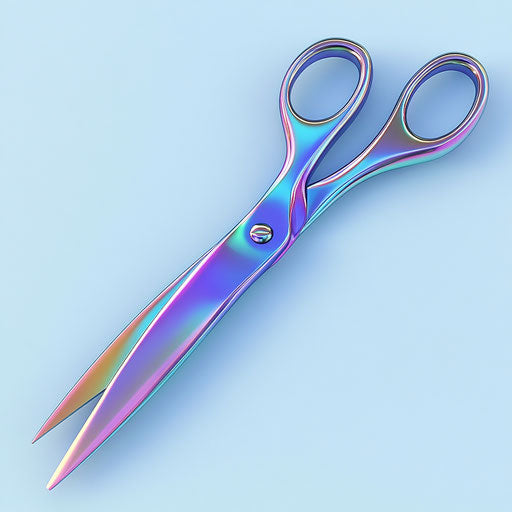 3D scissors on white background, realistic clipart