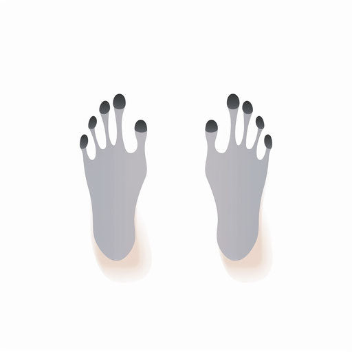 Minimalist-style toes clipart on white background