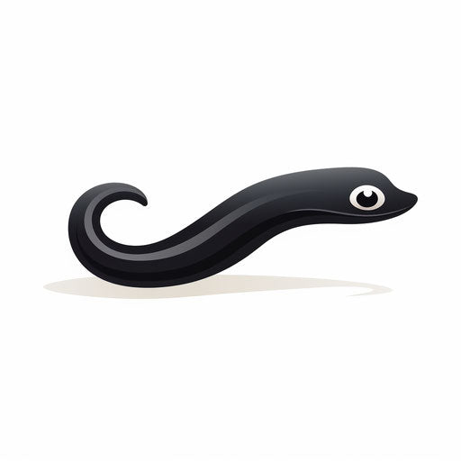 Minimalist style eel clipart, on white background