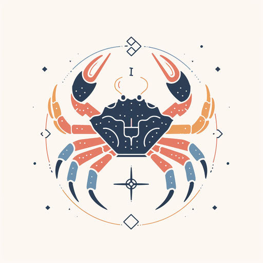Minimalist line art of Cancer zodiac symbol
