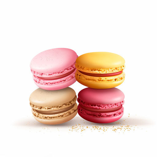 Minimalist style macaron illustration on white background