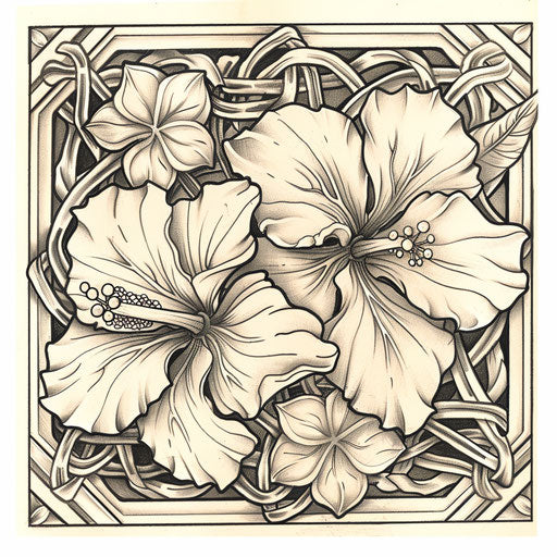 Intricate Celtic knot hibiscus tattoo design