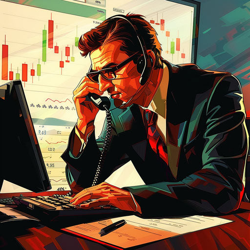 Finance broker making deals over the phone