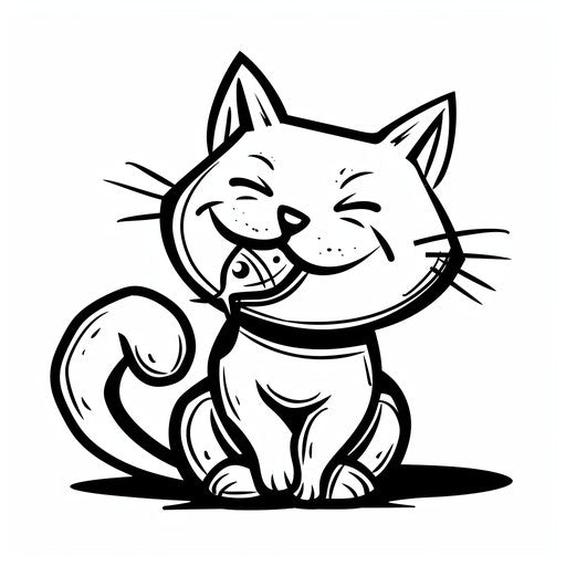 Cat with Fish in Mouth