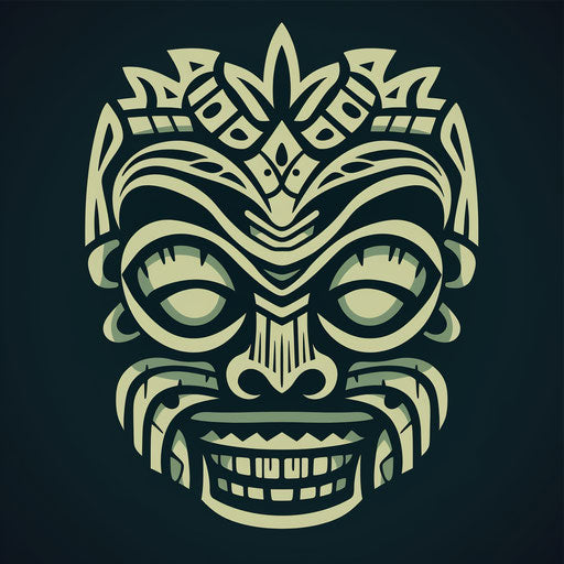 Traditional minimalistic tiki symbol design, commission for rtx on positive/negative space