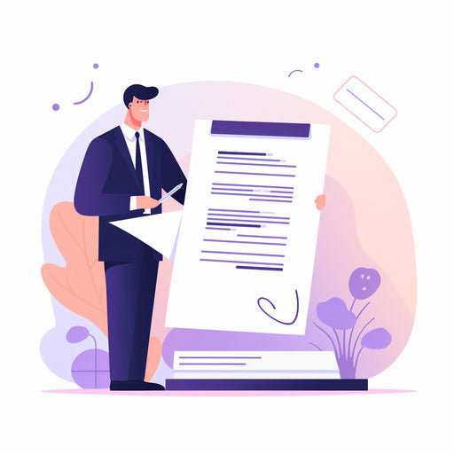 Illustration of contract clipart in Pastel Colors Art on white background