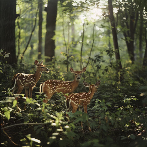 The dense underbrush of the white-tailed deer habitat, a safe haven for fawns during the day