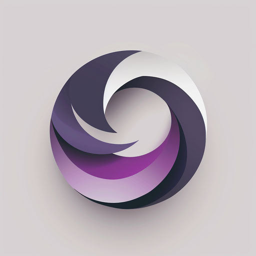 Top logo design with abstract shapes and clean design, purple and grey palette