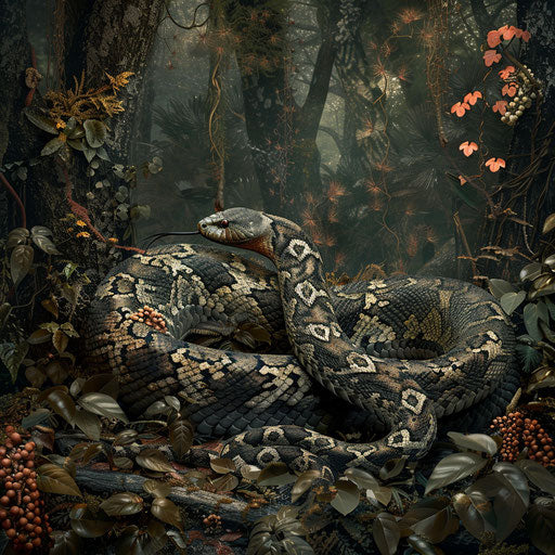 Hognose snake in a fantastical forest
