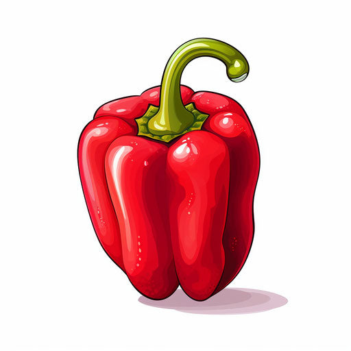 Pepper clipart in Chiaroscuro Art style, on white background