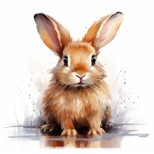 Cute bunny in Oil painting style