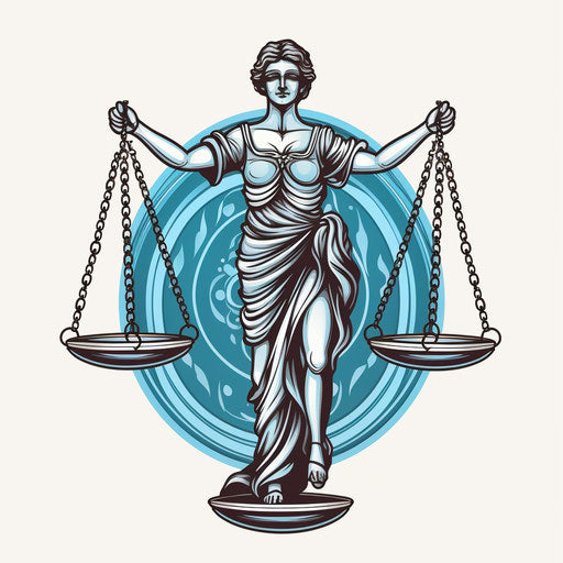 Justice clipart in the minimalist style, on white background