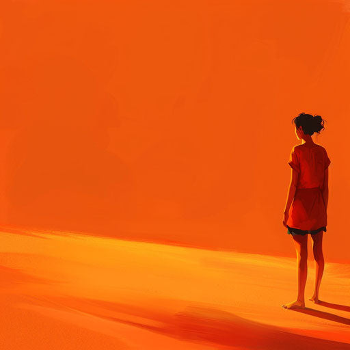 Realistic hot clipart on sunset orange background