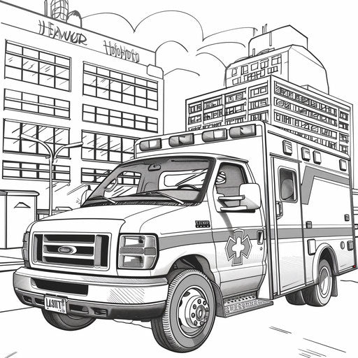 Ambulance outside hospital, paramedics ready to assist