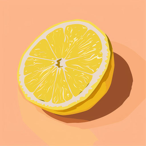 Yellow clipart in photo realistic style with a flat random background, minimalist design and subtle shading