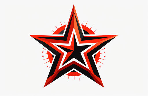 Star logo vector black red red star vector, hd png download, in the style of soviet avant-garde, steelpunk, chicano-inspired, silver and orange, rangercore, clean-lined, commission for 17:11