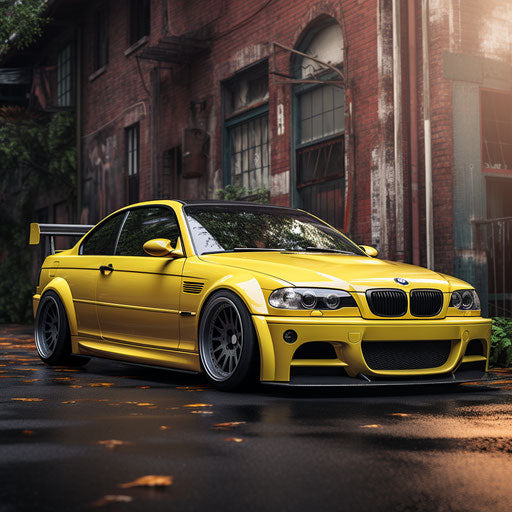 Classic bright yellow car