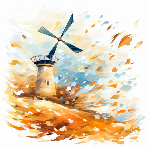 Windy clipart in the style of Impressionistic Art