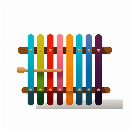 Minimalist style xylophone illustration, on white background