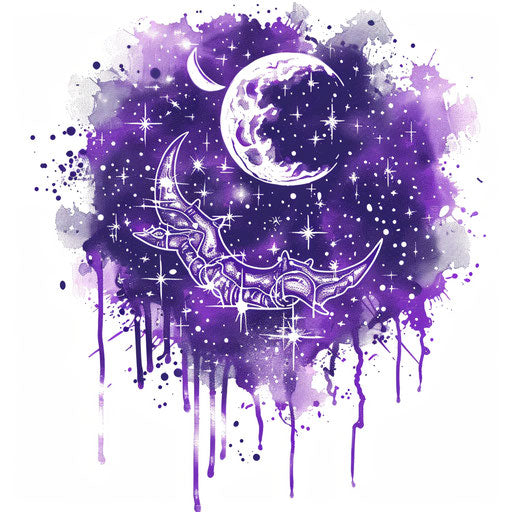 Mystical Scorpio Constellation Tattoo Sketch with Stars in Purple