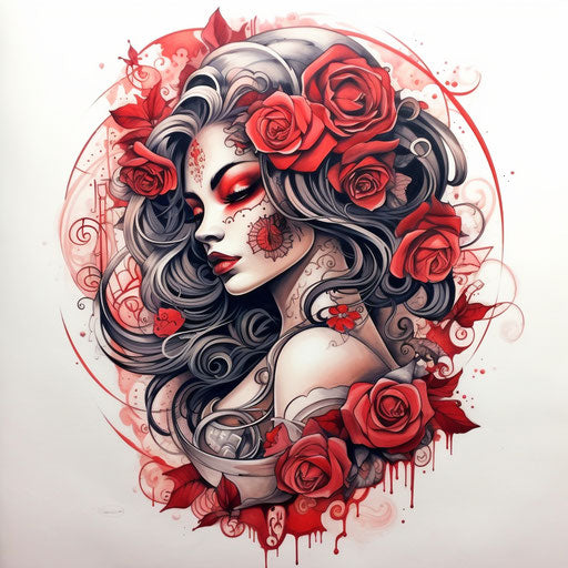 New design Day of the Dead tattoo, Sailor Moon style