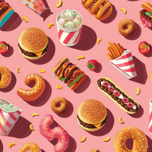 Realistic snack on dusky rose background