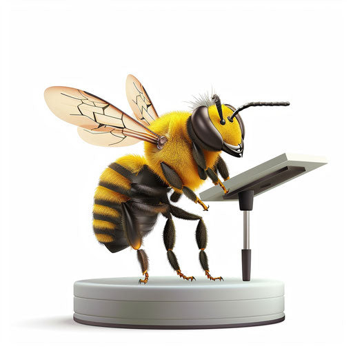 Realistic spelling bee clipart with dynamic shadows on white