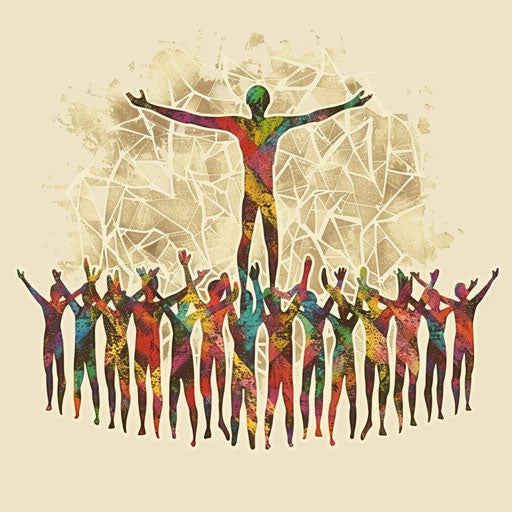 Realistic quality leadership clipart on a flat beige background