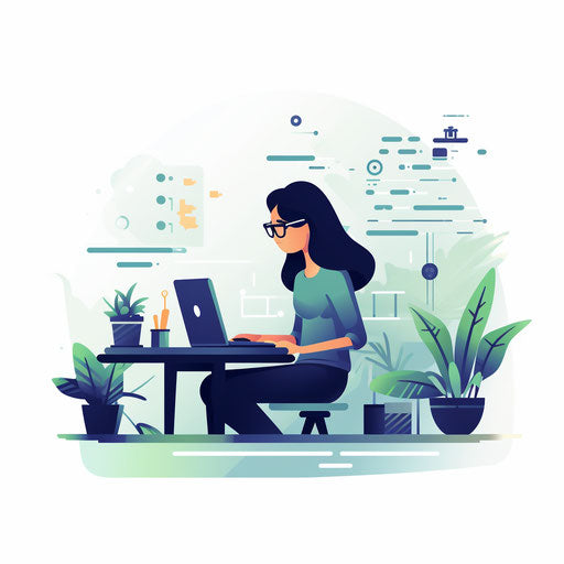 Minimalist style coding clipart on white background