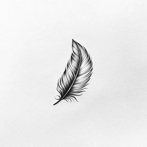 Sleek tattoo feather design for men