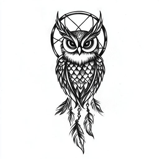 Owl Chest Tattoo Tattoo Design Kit
