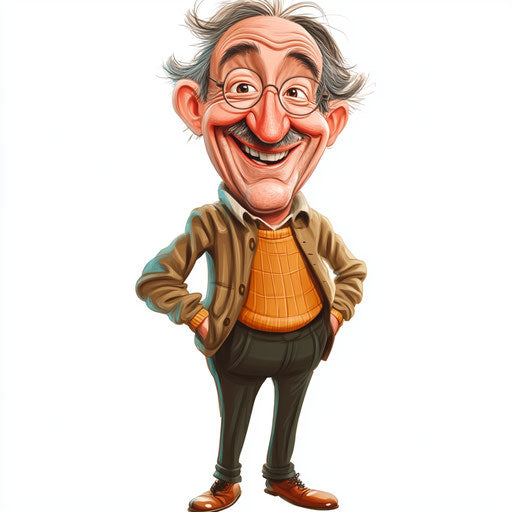 Humorous caricature of a father clipart with human characteristics