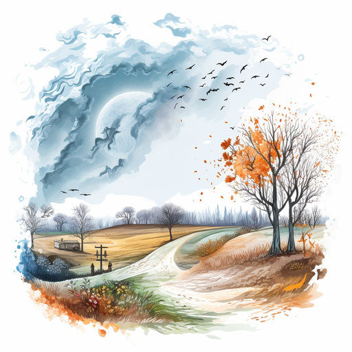 Weather illustration in the style of oil painting