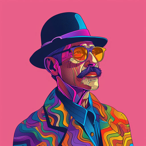 Professor clipart on bright magenta background